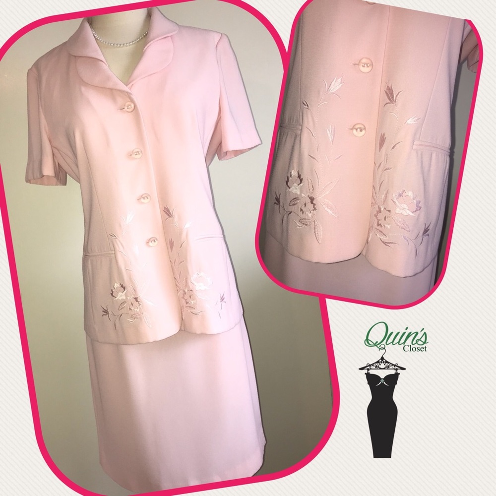 Danny & Nicole light pink two piece suit - Picture 1 of 3